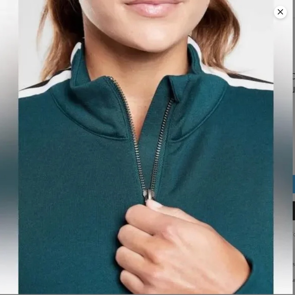 Athleta Oceanic Teal Crosstown Track Long Sleeve Sweatshirt Dress - Picture 8 of 8